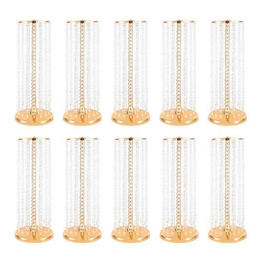 10 件 23.6 英寸 Tall Wedding Centerpieces Flower Vases, Metal Flowers Stand, Acrylic Crystal Stand, Column Vases Centerpieces for t