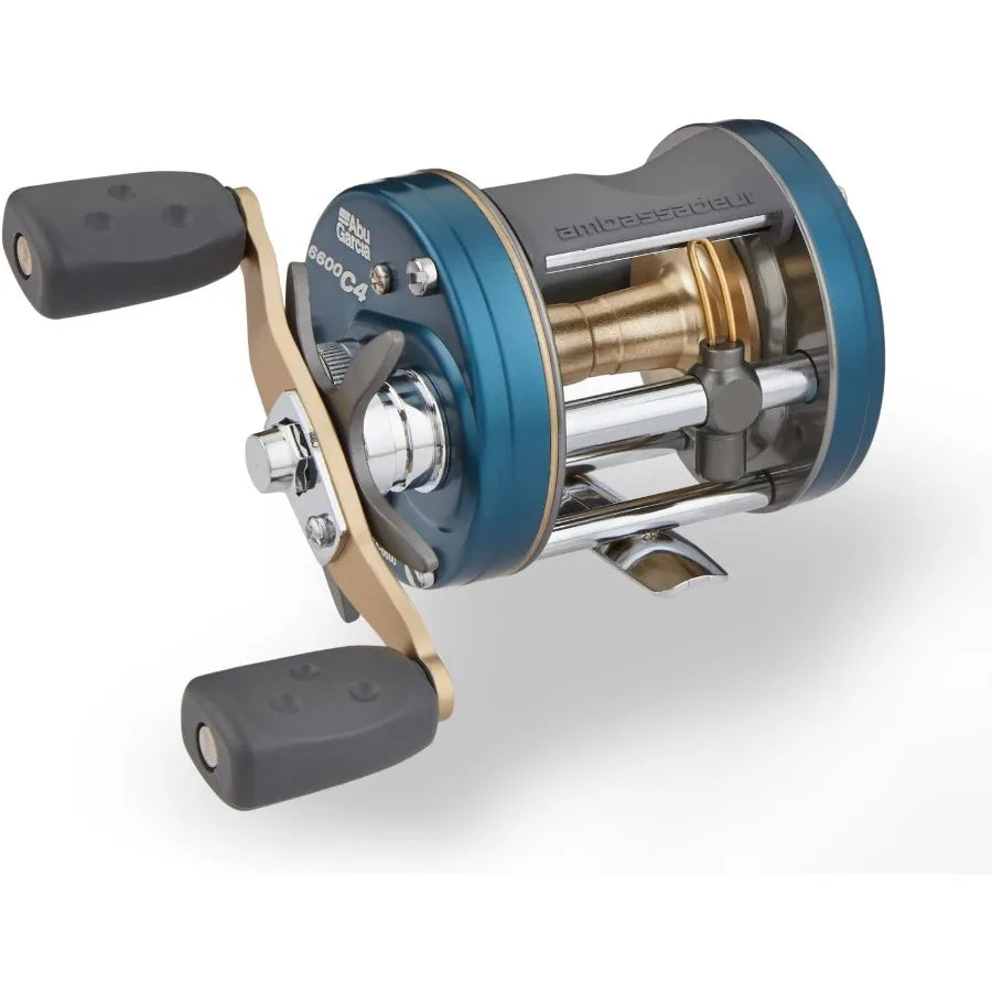 Ambassadeur C4 Baitcast Round Fishing Reel for HeavyDuty Angling Applications with Precision Gear System and Smooth Drag Perfor