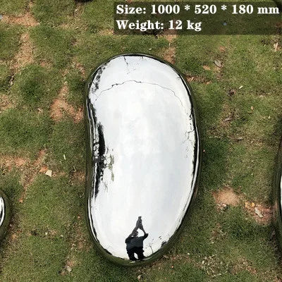 Park Landscape Stainless Steel pebble Mirror Sculpture, Large Sculptur, Outdoor Furnishing, Sculpture, Manufacturers, Make