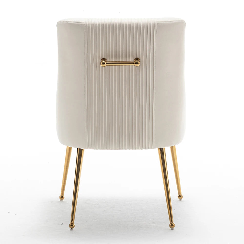SEYNAR Modern Velvet Dining Chairs Set of 6, Upholstered Barrel Pleated Side Accent Chair for Bedroom,Living Room