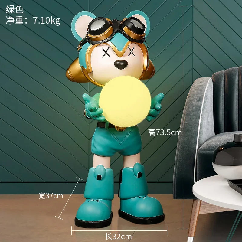 Cool Bear Floor Ornaments, Light Luxury Fashion Furniture Decoration, Living Room Welcome Sculpture Home Decor