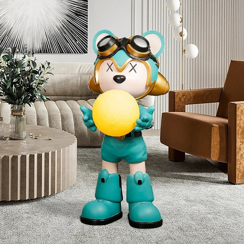 Cool Bear Floor Ornaments, Light Luxury Fashion Furniture Decoration, Living Room Welcome Sculpture Home Decor