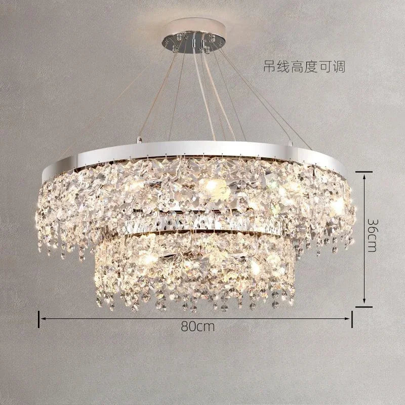 Modern Luxury Crystal Kitchen Ceiling Lights Metal Base Diamond Ceiling Lamp for Living Room Bathroom Dining Room Aisle Decor