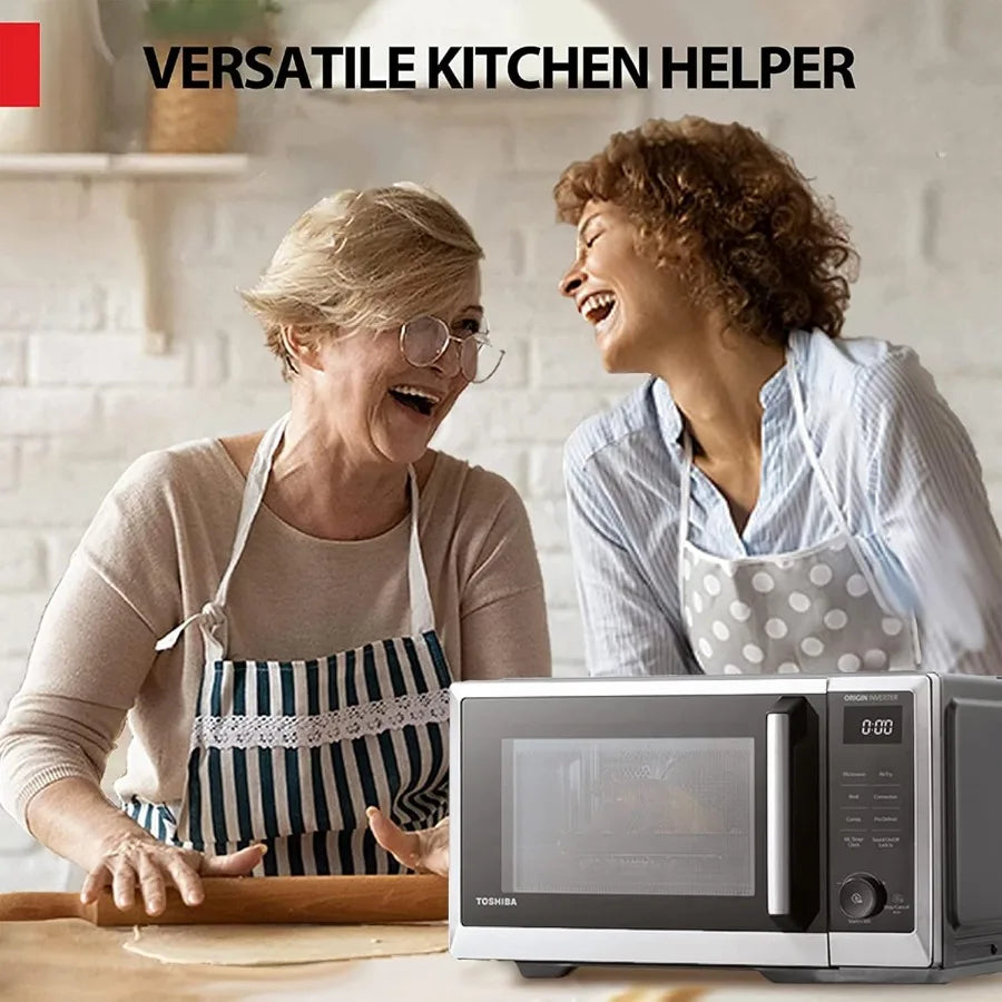 6-in-1 Inverter Countertop Microwave Oven with Healthy Air Fryer Combo for Home Kitchen: Features Air Frying Broiling Convectio