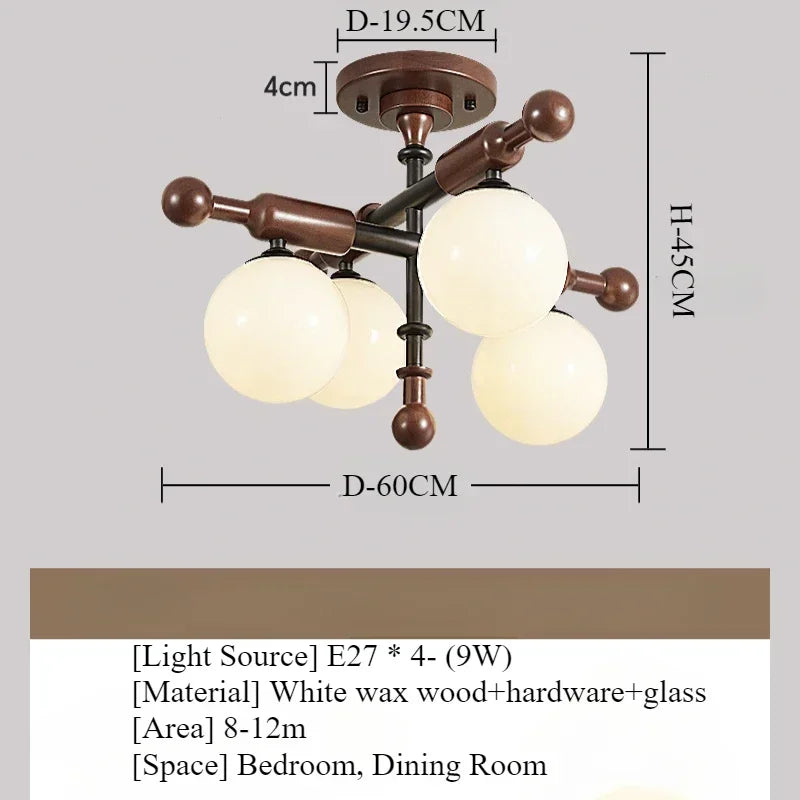 Retro Style Ceiling Light Wood Design Pendant Lights Home Decor Living Room Dining Table Bedroom Study Led Hanging Chandeleir