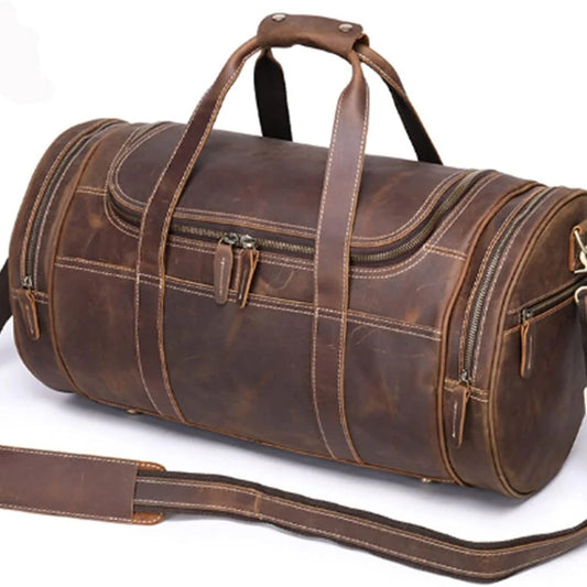Leather Weekender Travel Bag, Duffel Bags for Men and Women, Weekend for Family Vacations