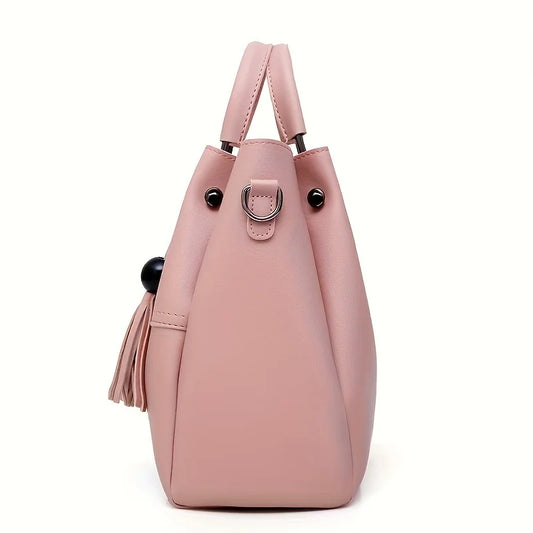 3pcs/set Fashion PU Tote Bag, Trendy Crossbody Bag, Women's Casual Handbag, Shoulder Bag & Purse