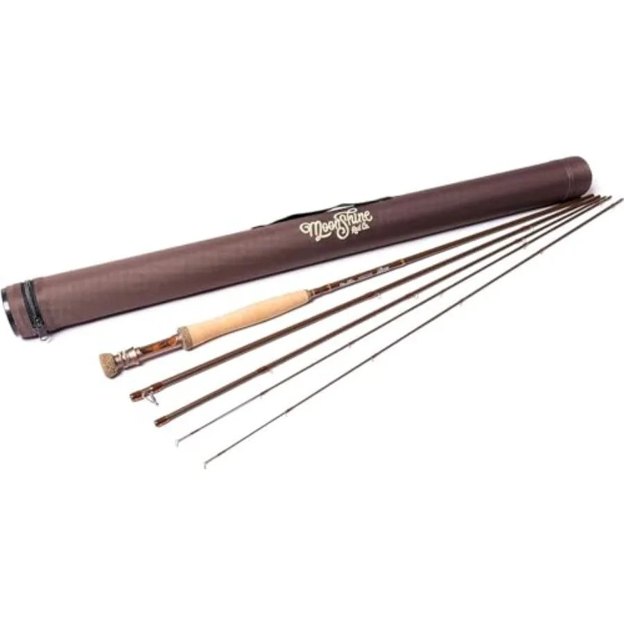Moonshine Rod Co. Fly Fishing Rod with Carrying Case and Extra Rod Tip Section SlowMediumFast Action