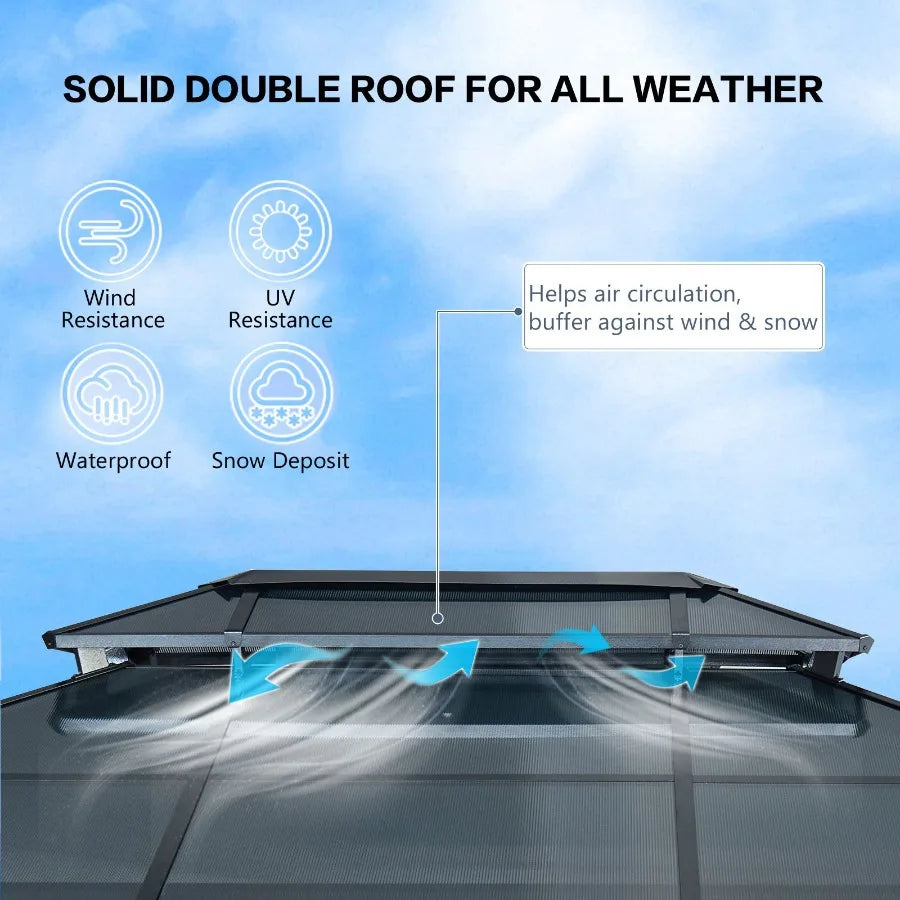 Big size Wooden Legs GazebosDouble Roof Sunshade kk outdoor