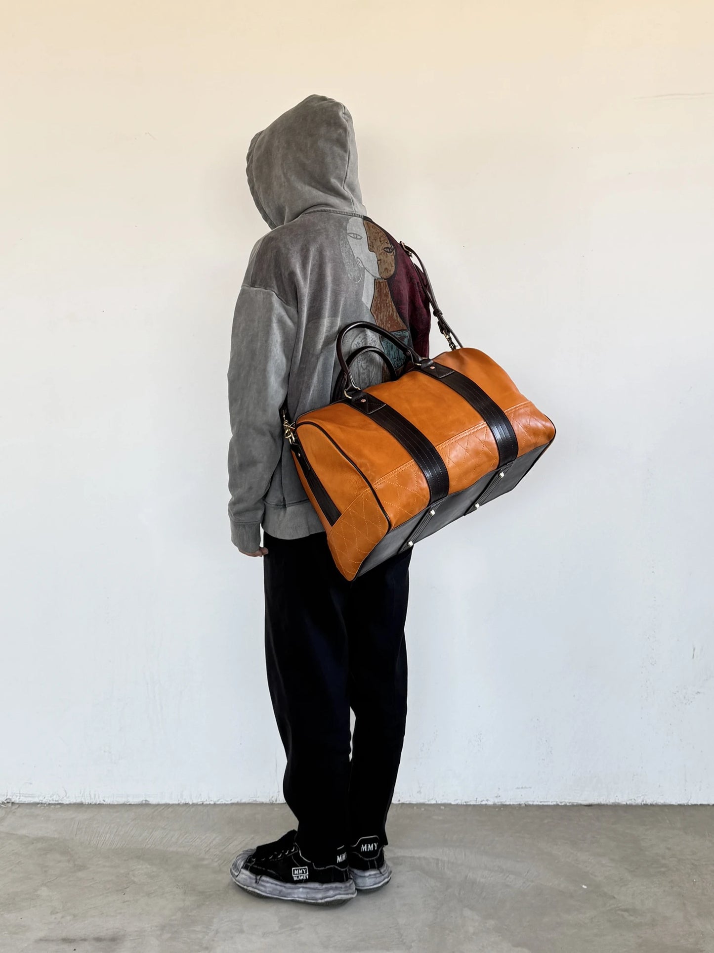 PNDME Vintage designer handmade genuine leather large-capacity men travel bags outdoor fitness handbags cow leather luggage bag