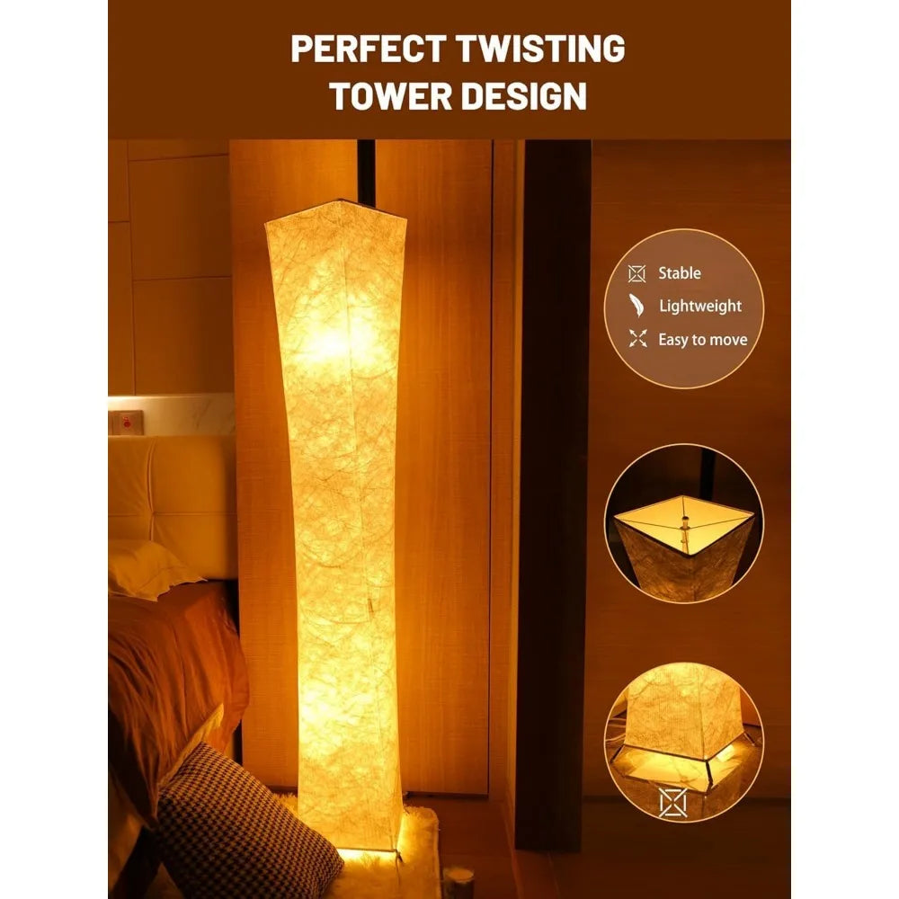 LEONC Smart RGB+CCT Floor Lamp, 3600 Lumens LED with 2x9W Bulbs, Modern 65-Inch Floor Lamp with Alexa Compatibility, Music Sync