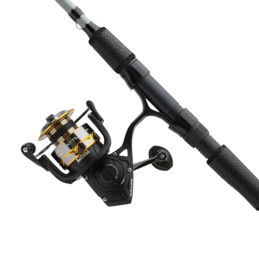 PENN Battle IV Spinning Reel and Fishing Rod Combo for Saltwater and Freshwater Fishing with High-Performance Gear System Durab