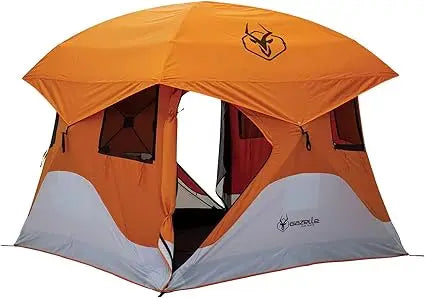 Waterproof Gazelle T4 4-Person Portable Polyester Camping Tent with Removable Floor, Mesh Screens, and Rainfly