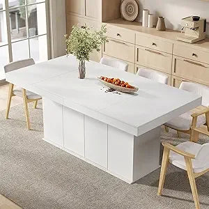 Counter Height Dining Table for 6-8 People, 78 Large Dining Room Table with Storage Cabinet, Rectangular Kitchen Table for Kitch