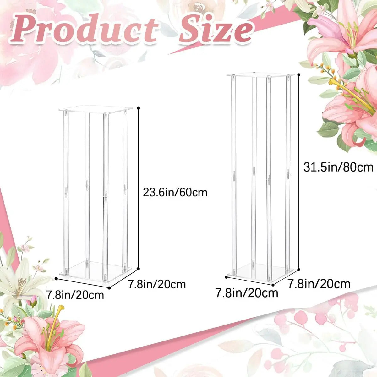 16Pcs Acrylic Centerpiece Wedding Flower Stand Flower vase Perfect for Birthday Party Anniversary Table Centerpiece(23.6 Inch)