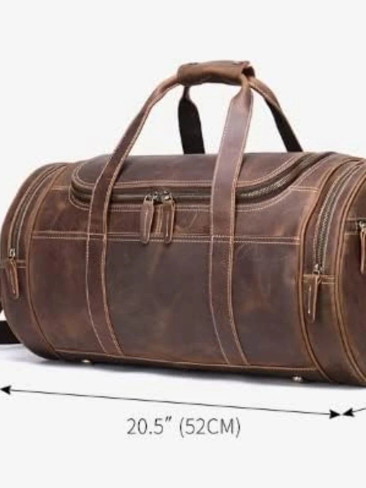 Leather Weekender Travel Bag, Duffel Bags for Men and Women, Weekend for Family Vacations