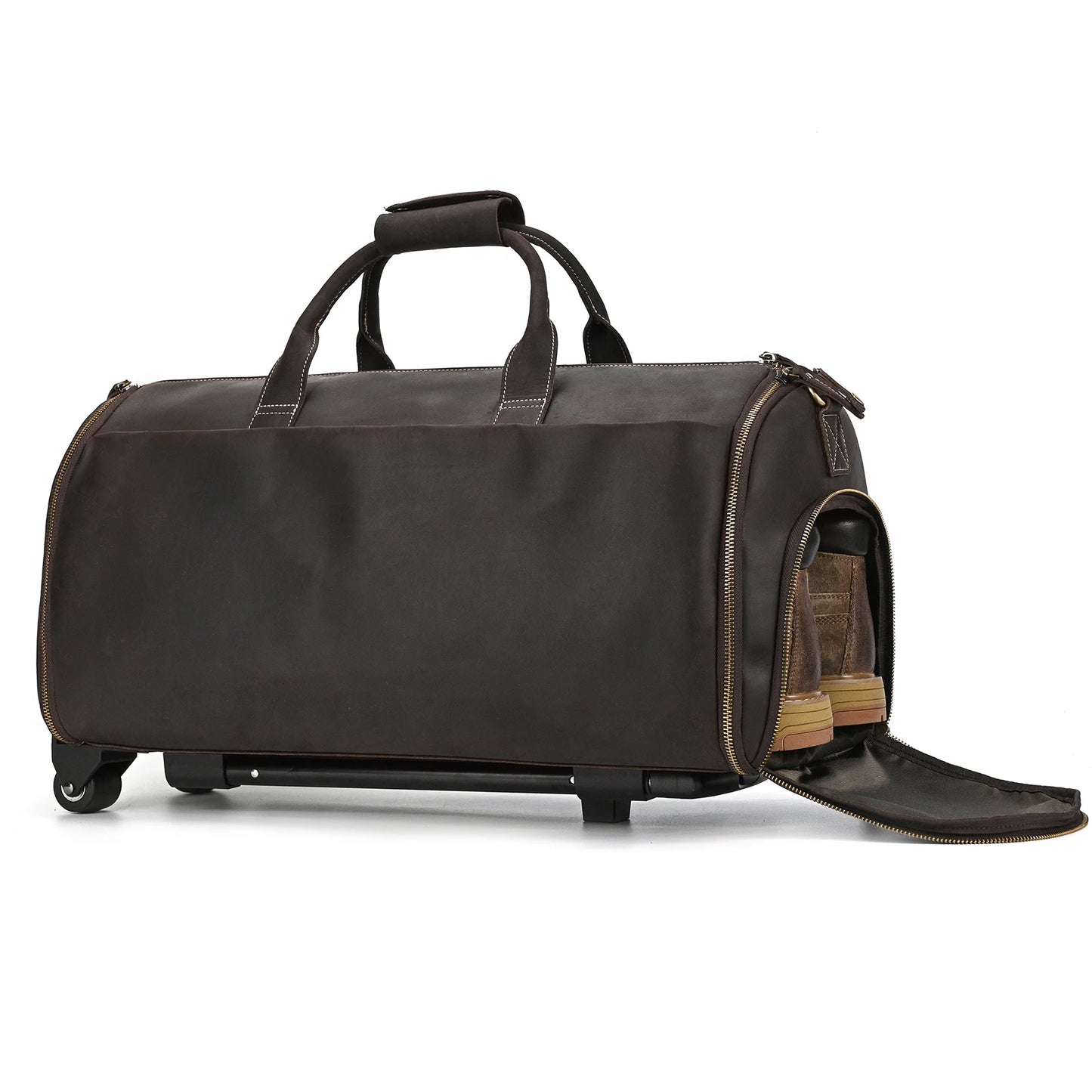 Genuine Leather Luggage Bag For Suits Trolley Bag For Travelling Handbag Men Male Business Weekend Bag With Wheels Travel Bag