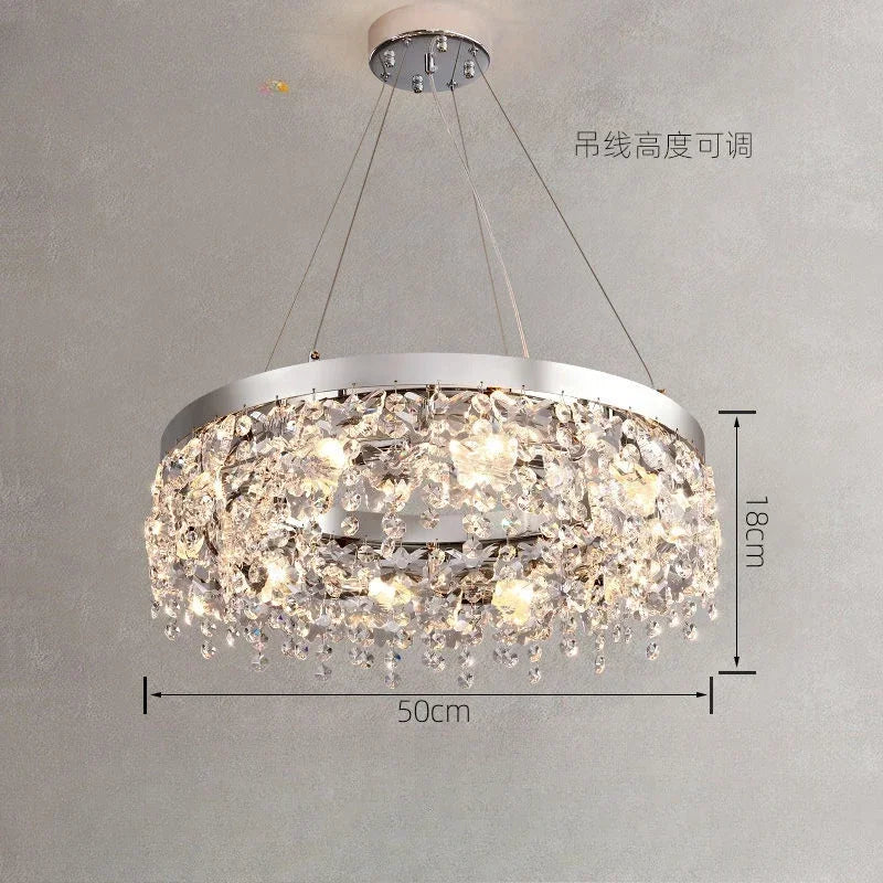 Modern Luxury Crystal Kitchen Ceiling Lights Metal Base Diamond Ceiling Lamp for Living Room Bathroom Dining Room Aisle Decor