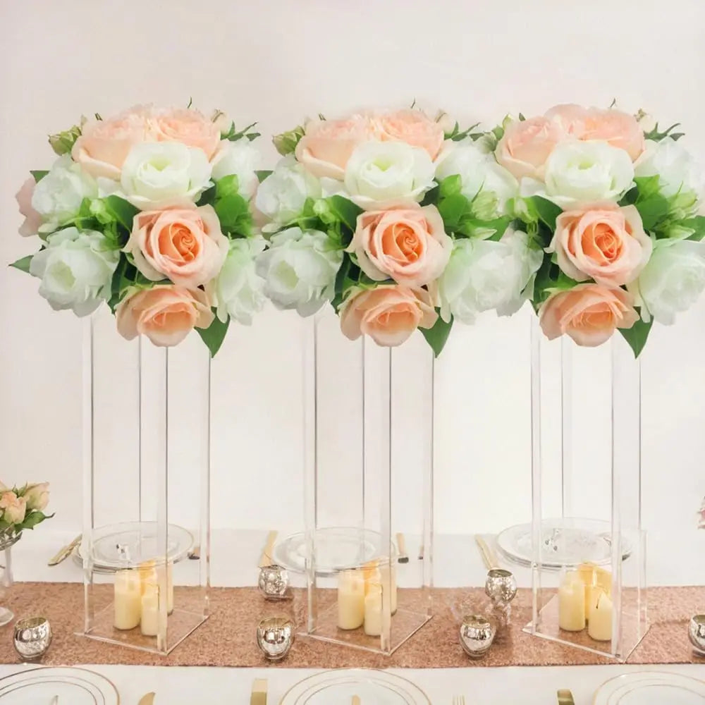 16Pcs Acrylic Centerpiece Wedding Flower Stand Flower vase Perfect for Birthday Party Anniversary Table Centerpiece(23.6 Inch)
