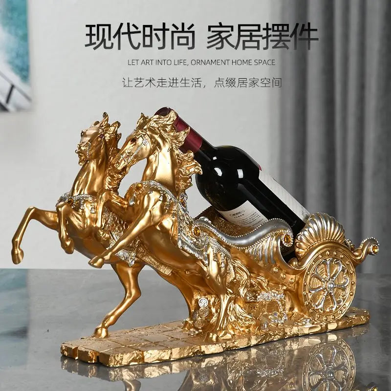 European Animal Horse Sculpture Wine Rack, Red Wine Rack, Home Decoration, Living Room Wine Cabinet Decor, High-end Creative Wed