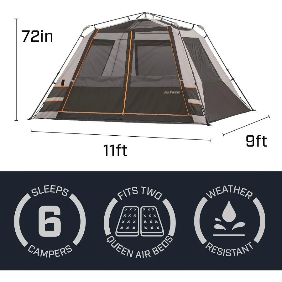 Instant Tent 6 Person 9 Person 12 Person Shield Series Instant Tents Cabin Design Perfect for 3 Season Family Camping Hunting a
