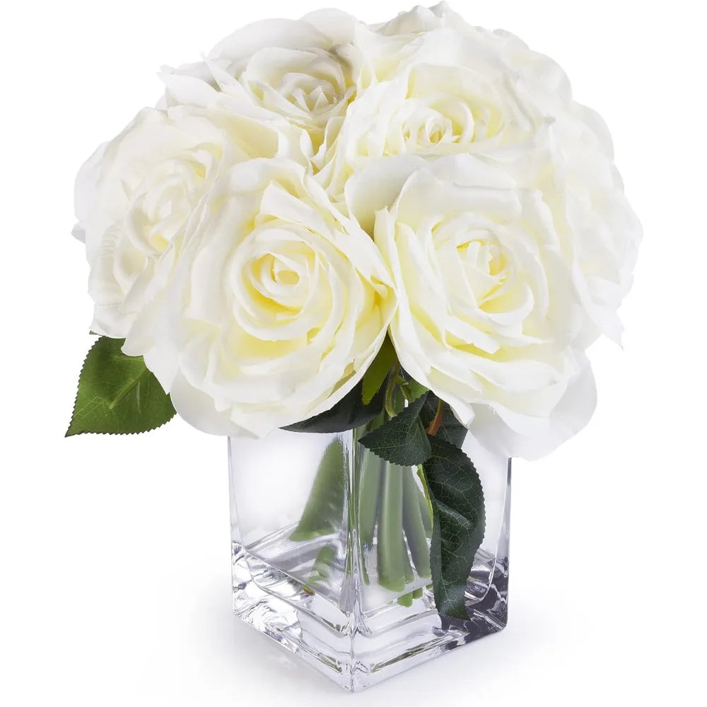Clear Glass Tall Square Vase Bulk, 3 Length x 6 Height, Ideal for Floral Arrangements, Candles, Plants, Terrariums, Perfect for