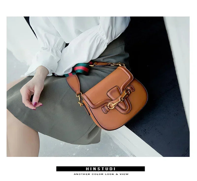 Women's Luxury Handbag  New Fashion Retro Print Small Square Bag Saddle Bag Versatile One Shoulder Crossbody Bag BG6
