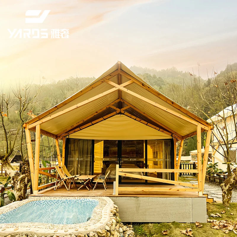 Outdoor Resort Farm Camp Light Luxury Tent, Scenic Accommodation Homestay Wild Luxury Cabin Hotel Tent