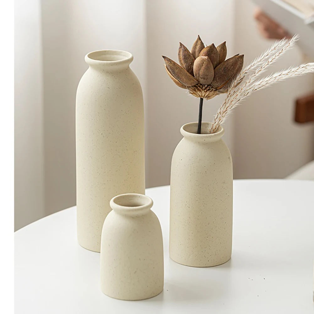 Ceramic Vase,Small Vases for Decor,Set 3 Modern Boho Vases for Flower Pampas,Fit for Living Room Desk Shelf Decor