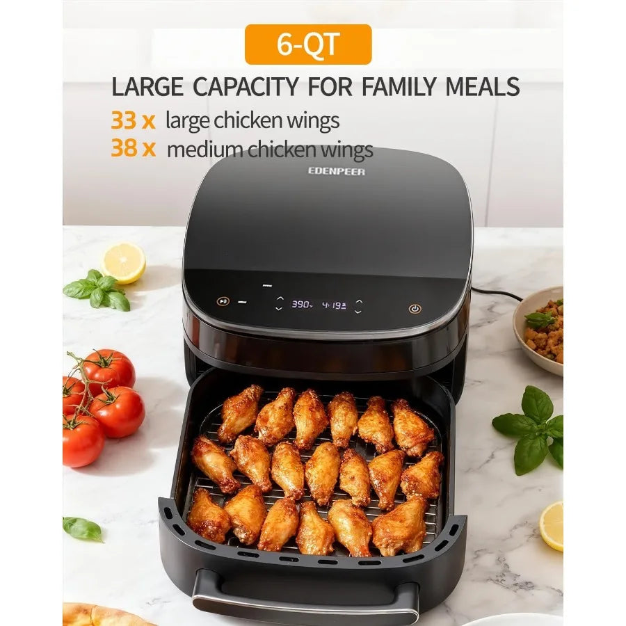 Extra Large Air Fryer11IN1 6 QT 450F Air Fryer with Superior Airflow Dual Heat Source Technology Smart Digital Wide Fryer with