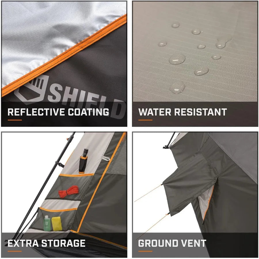 Instant Tent 6 Person 9 Person 12 Person Shield Series Instant Tents Cabin Design Perfect for 3 Season Family Camping Hunting a