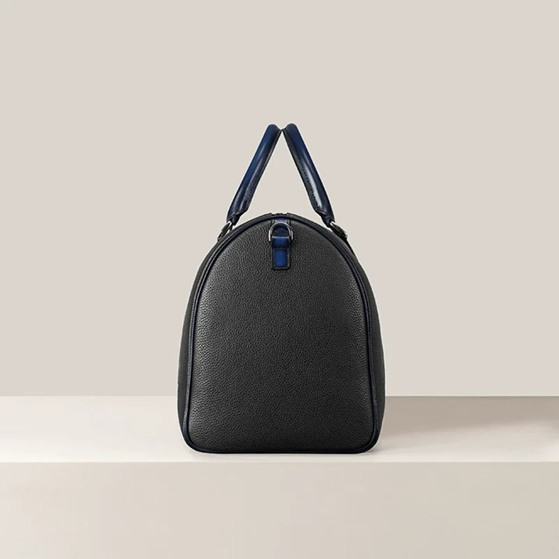 DIMY 2025 Men's High end Travel Bag Made of Genuine Leather Large Capacity Handheld Boston Bag Short Distance Business Travel