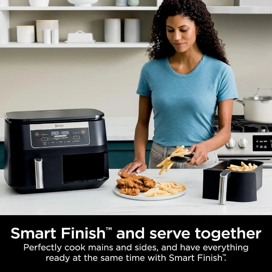 6Quart DualZone 2Basket Air Fryer for Simultaneous Cooking at Different Temperatures Ideal for Roasting Baking and Dehydrating