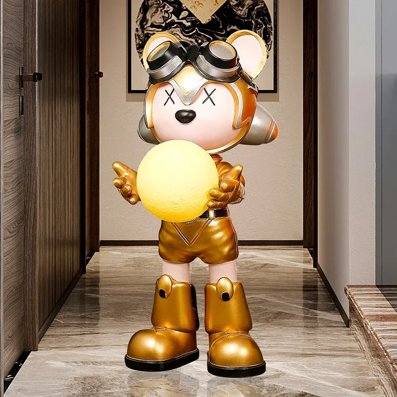Cool Bear Floor Ornaments, Light Luxury Fashion Furniture Decoration, Living Room Welcome Sculpture Home Decor