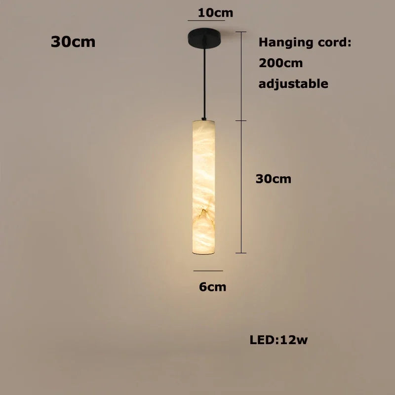 Dimmable LED Marble Linear Hanging Lamps LED Chandelier Lighting White Alabaster Suspension Luminaire Lampen For Dinning Room