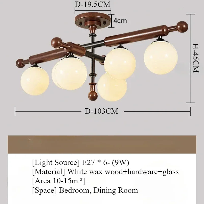 Retro Style Ceiling Light Wood Design Pendant Lights Home Decor Living Room Dining Table Bedroom Study Led Hanging Chandeleir