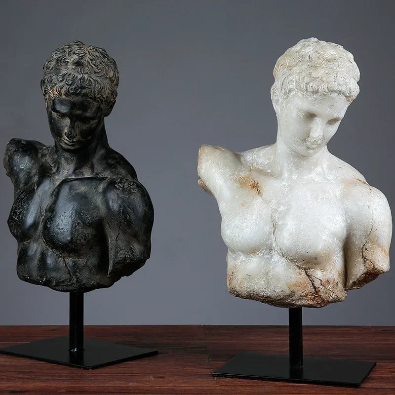 Nordic Home Decor Retro Character Resin Sculpture Ornament American Living Room Decoration Statue