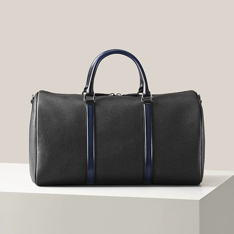 DIMY 2025 Men's High end Travel Bag Made of Genuine Leather Large Capacity Handheld Boston Bag Short Distance Business Travel