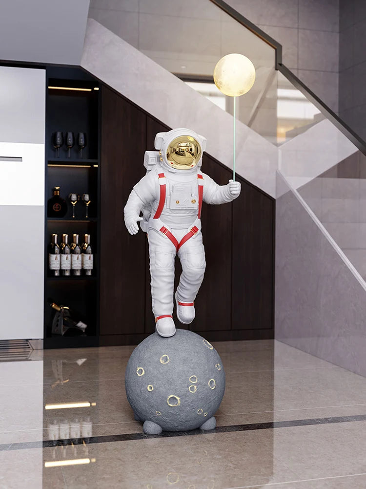 Home Decor 168CM Luminous Astronaut Statue Floor Decoration Living Room Large Welcome Sculpture Ornaments Opening Gift Figurines