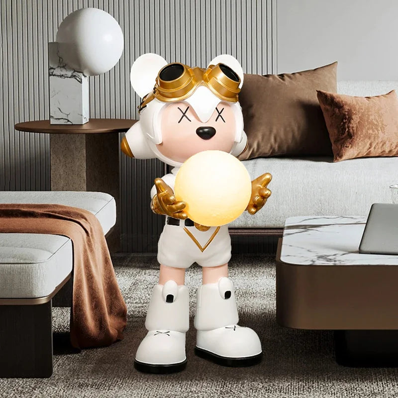 Cool Bear Floor Ornaments, Light Luxury Fashion Furniture Decoration, Living Room Welcome Sculpture Home Decor