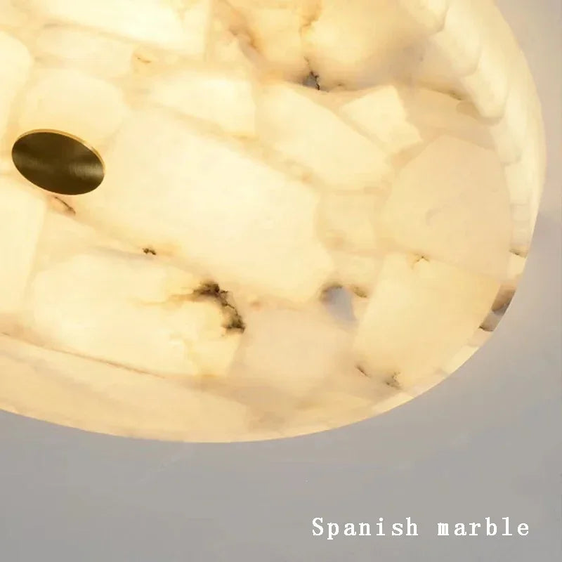 Led Lights Modern 2024 Marble Ceiling Chandelier Home Decor Ceiling Lamp White Marble New Designer Lustre for Living Room