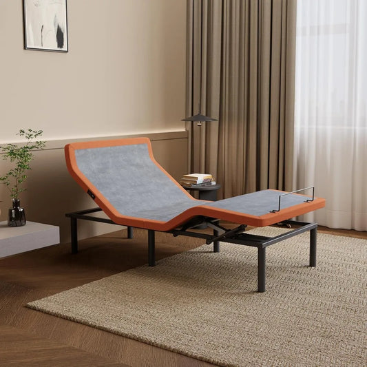 Adjustable Bed Frame - Bed Base with Massage, Pillow-tilt, Ergonomic Incline, Zero Gravity, Dual USB Port, Under Bed Light