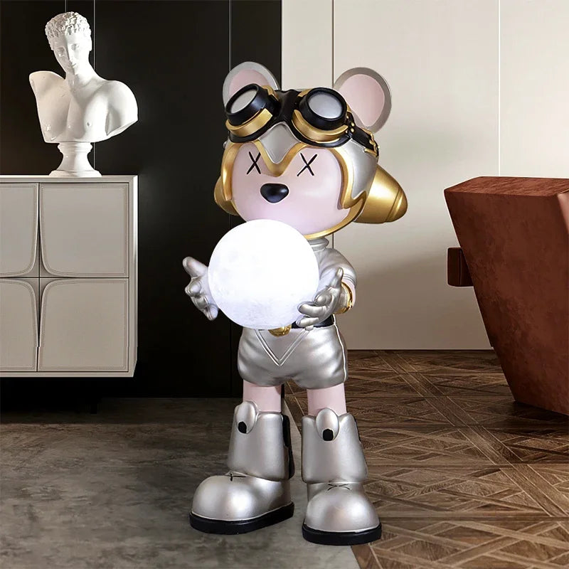 Cool Bear Floor Ornaments, Light Luxury Fashion Furniture Decoration, Living Room Welcome Sculpture Home Decor