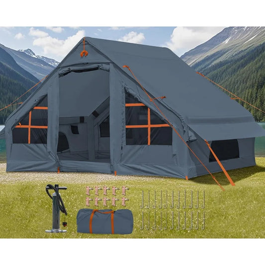 Inflatable Camping Tent 2 4 6 8 Person Glamping Inflatable Tents for Camping 2025 Update Zipper Door Easy Setup Blow Up Tents B