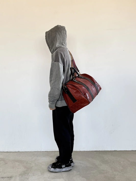 PNDME Vintage designer handmade genuine leather large-capacity men travel bags outdoor fitness handbags cow leather luggage bag