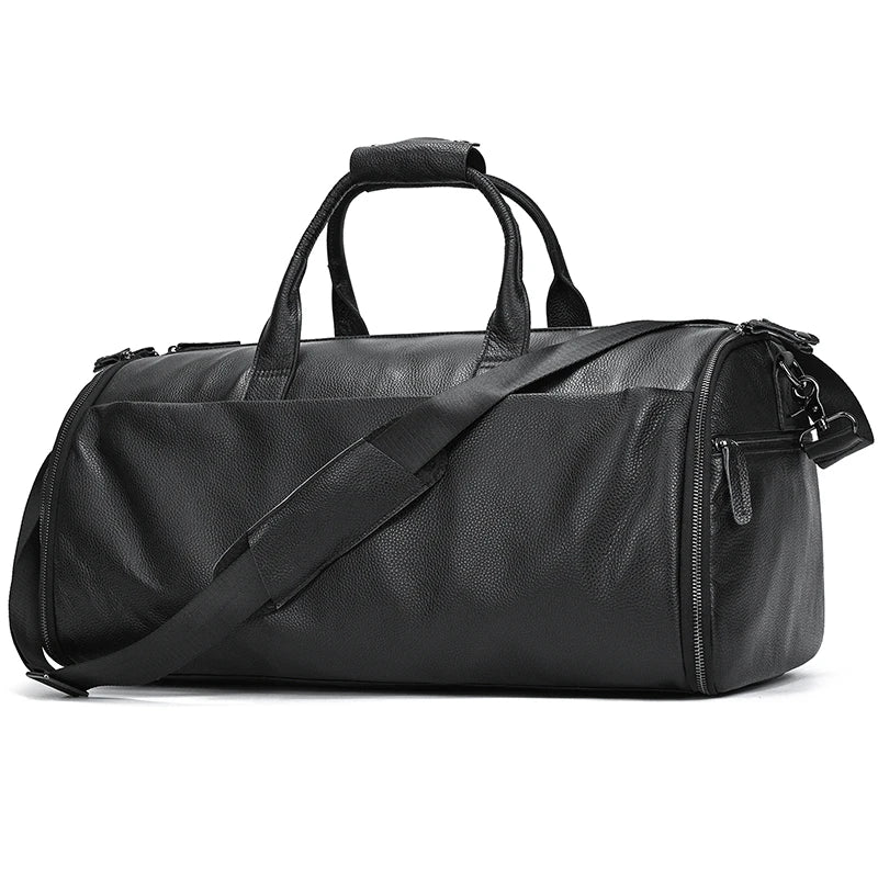 Men Business Trip Travel Bag for Suit Bag Duffle Bags Leather Men Handbag Genuine Leather Men's Weekend Bags Storage Bag Large