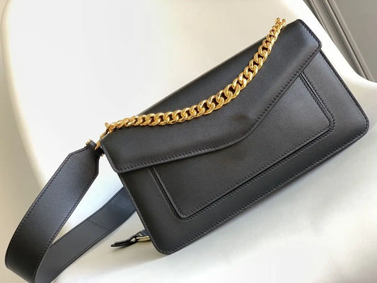 Genuine Leather Women's Bag, Multifunctional Accordion Bag with Chain YD