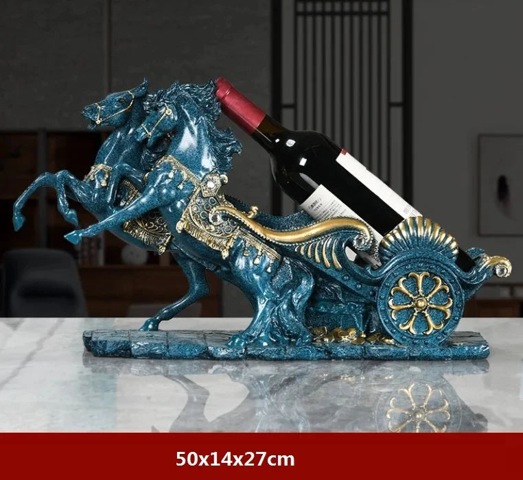 European Animal Horse Sculpture Wine Rack, Red Wine Rack, Home Decoration, Living Room Wine Cabinet Decor, High-end Creative Wed