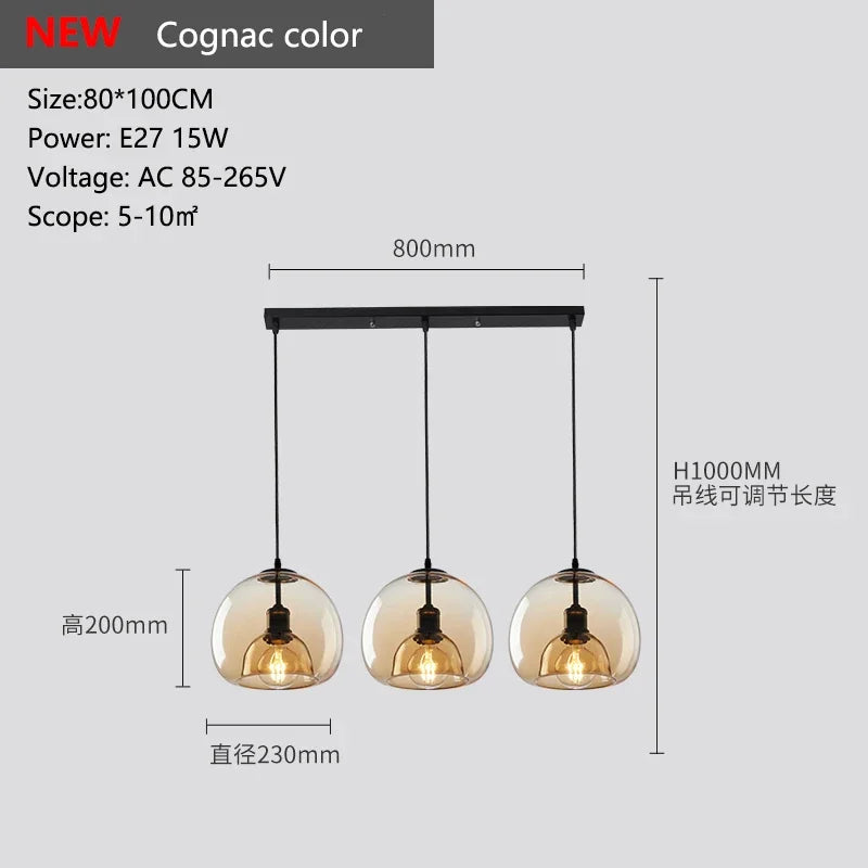 Modern Ceiling Chandeliers Lustre Living Room Dining Table Kitchen Bedroom LED Pendant Light Danish Designer Glass Hanghing Lamp