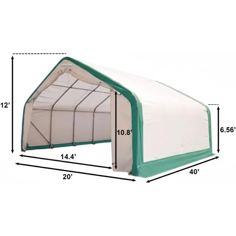 Industrial 20x40 ft Storage Shelter | Single Truss PVC Canopy Building | Peak Style for Equipment